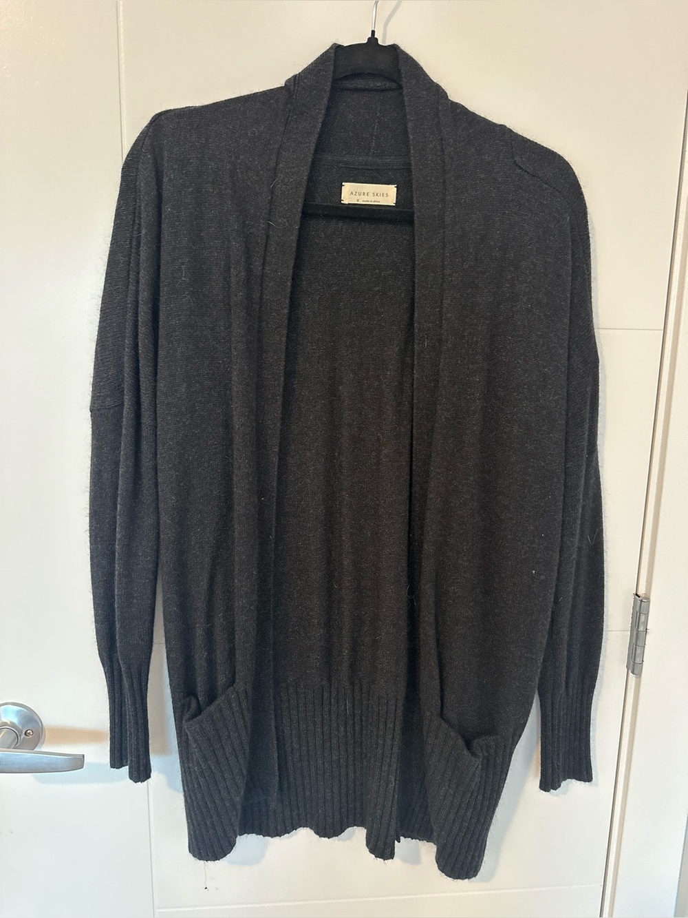 Aritzia Azure Skies Open-Front Shawl Cardigan - Charcoal